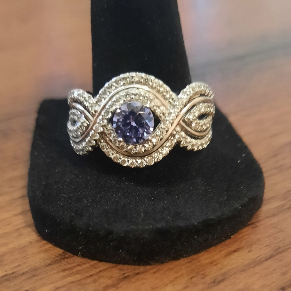 Designer PAJ JTV Fancy CZ Sterling Silver Ring Sz 12 EUC
